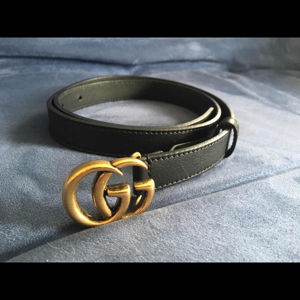 SOLD! Gucci Double G Leather Belt 70cm